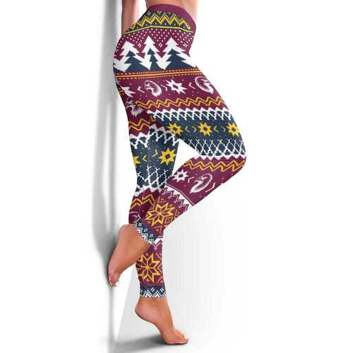 Merry Eagle Roar Leggings Christmas Rugby League Spirit - Aussie Hoodie