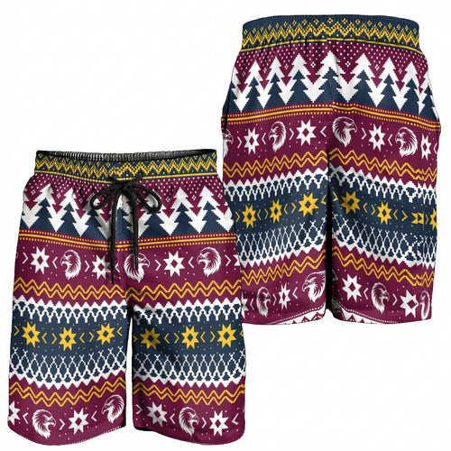 Merry Eagle Roar Shorts for Men Christmas Rugby League Spirit - Aussie Hoodie