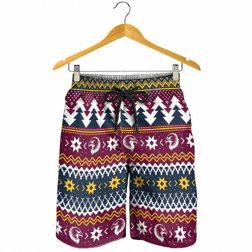 Merry Eagle Roar Shorts for Men Christmas Rugby League Spirit - Aussie Hoodie