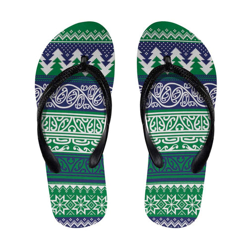 Merry Haka Warriors Flip Flops Christmas Rugby League Spirit - Aussie Hoodie