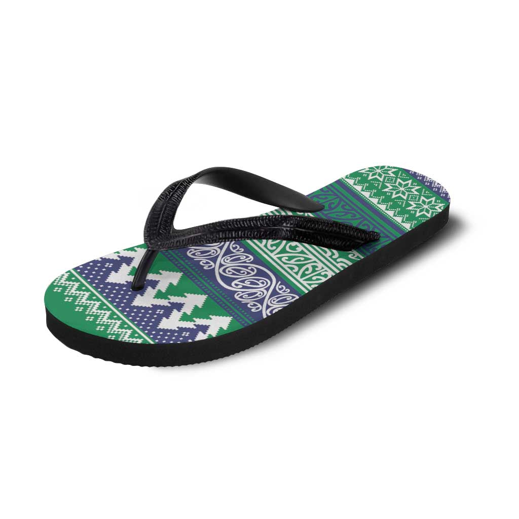 Merry Haka Warriors Flip Flops Christmas Rugby League Spirit - Aussie Hoodie