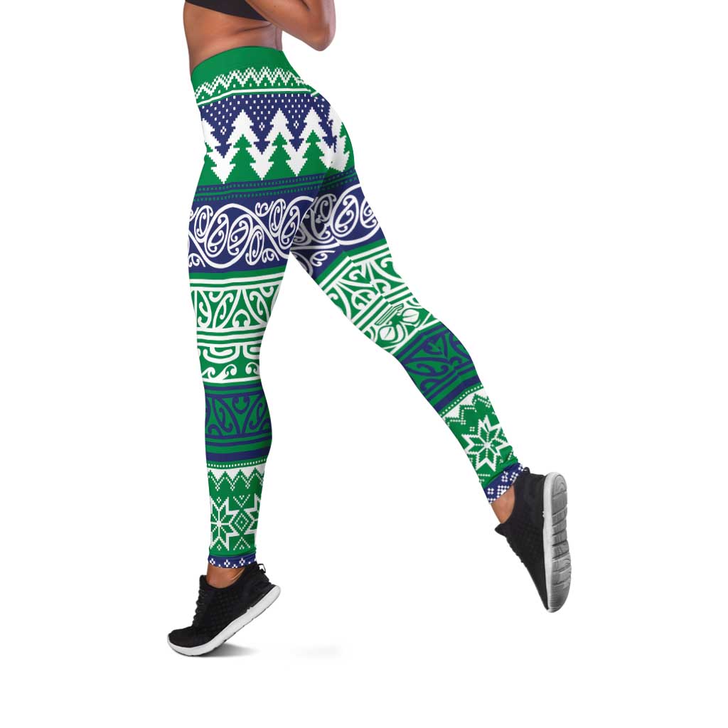 Merry Haka Warriors Leggings Christmas Rugby League Spirit - Aussie Hoodie