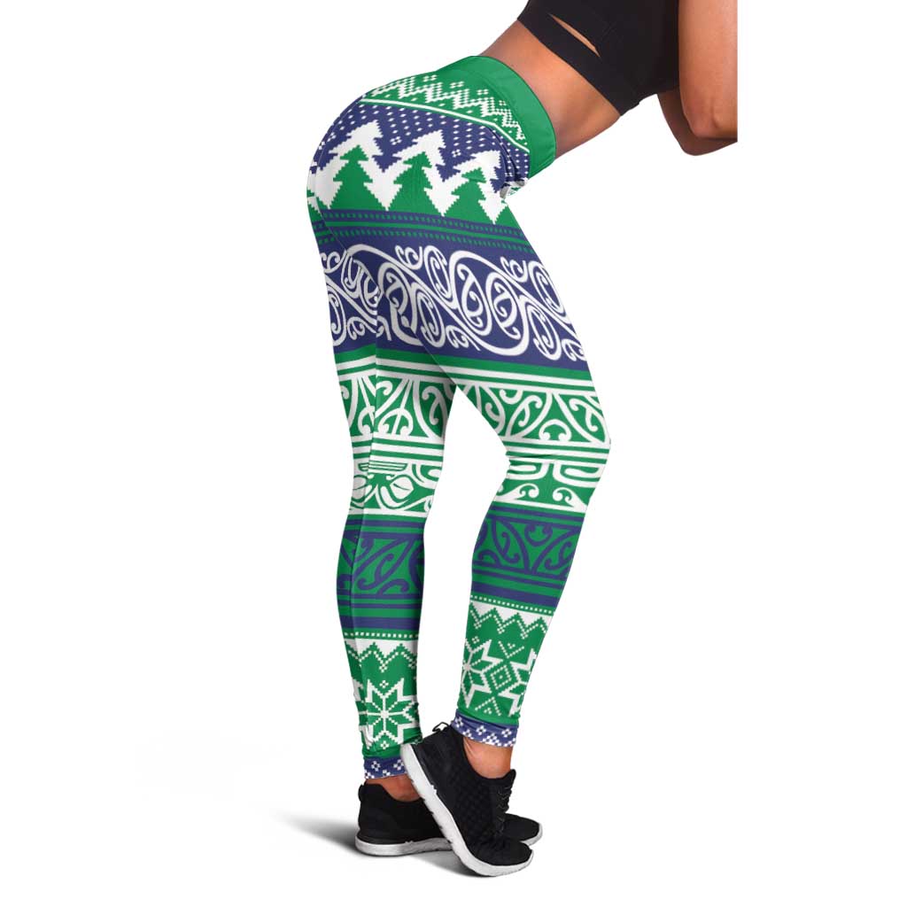 Merry Haka Warriors Leggings Christmas Rugby League Spirit - Aussie Hoodie