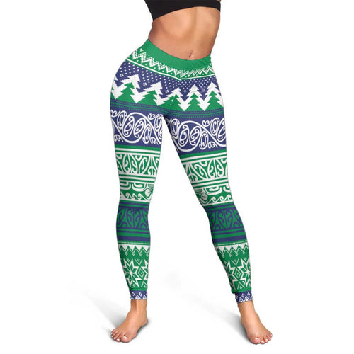 Merry Haka Warriors Leggings Christmas Rugby League Spirit - Aussie Hoodie