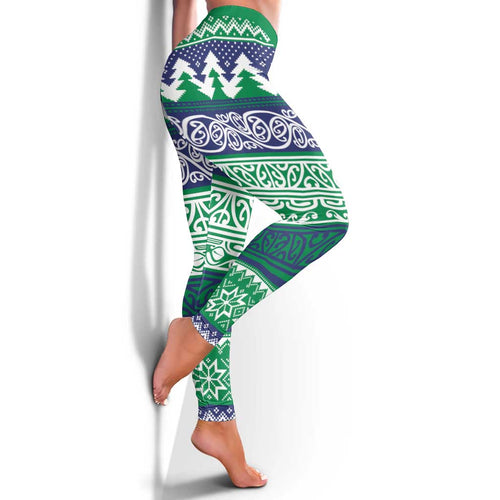 Merry Haka Warriors Leggings Christmas Rugby League Spirit - Aussie Hoodie