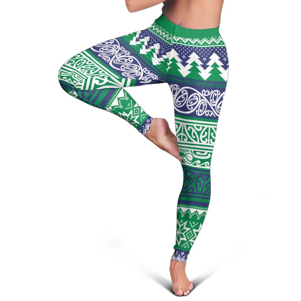 Merry Haka Warriors Leggings Christmas Rugby League Spirit - Aussie Hoodie