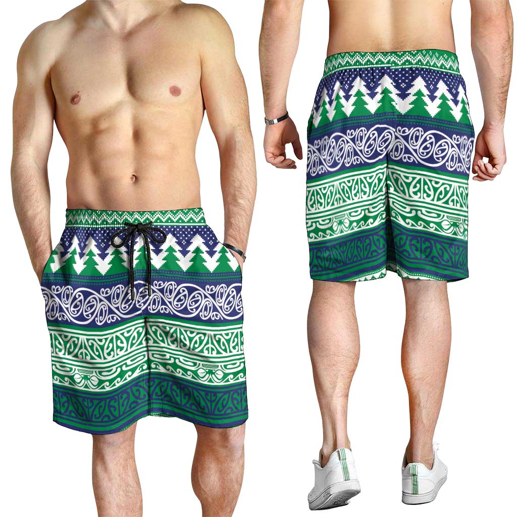 Merry Haka Warriors Shorts for Men Christmas Rugby League Spirit - Aussie Hoodie