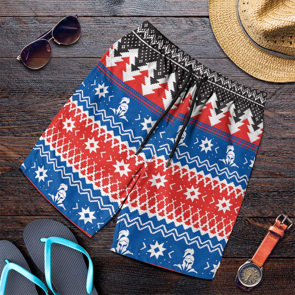 Merry Knights Newcastle Pride Shorts for Men Christmas Rugby League Spirit - Aussie Hoodie