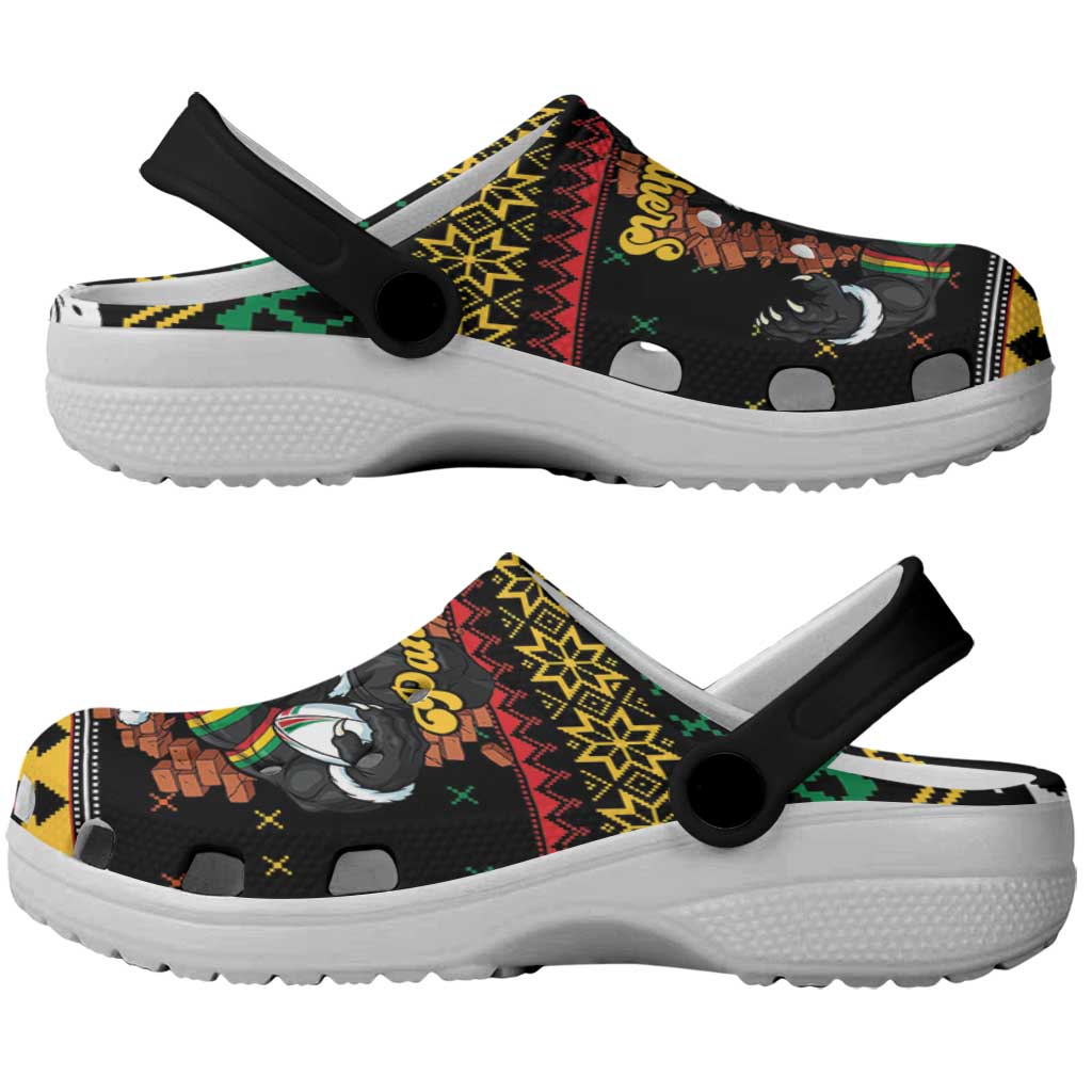 Merry Panther Roar Clogs Shoes Christmas Rugby League Spirit - Aussie Hoodie