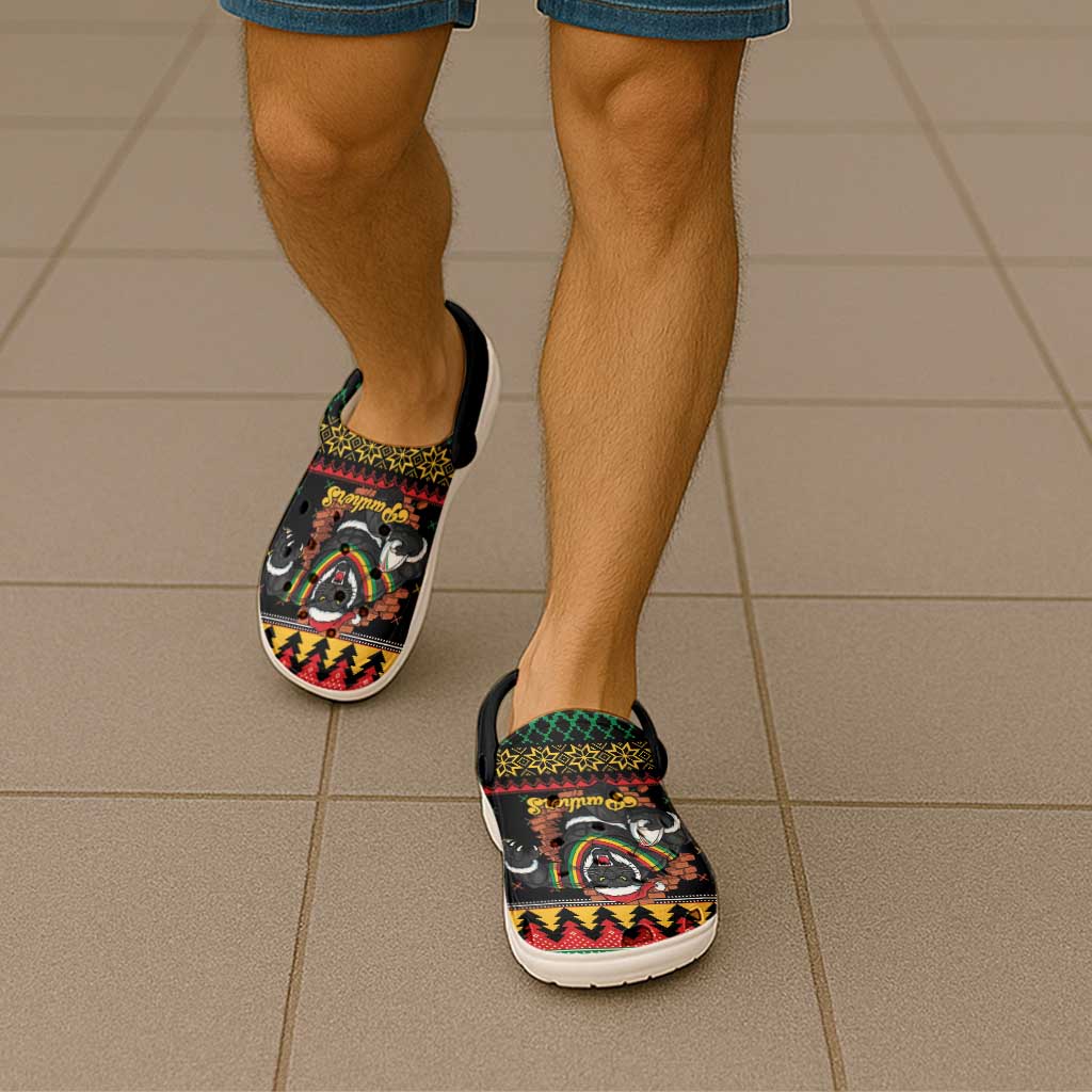 Merry Panther Roar Clogs Shoes Christmas Rugby League Spirit - Aussie Hoodie