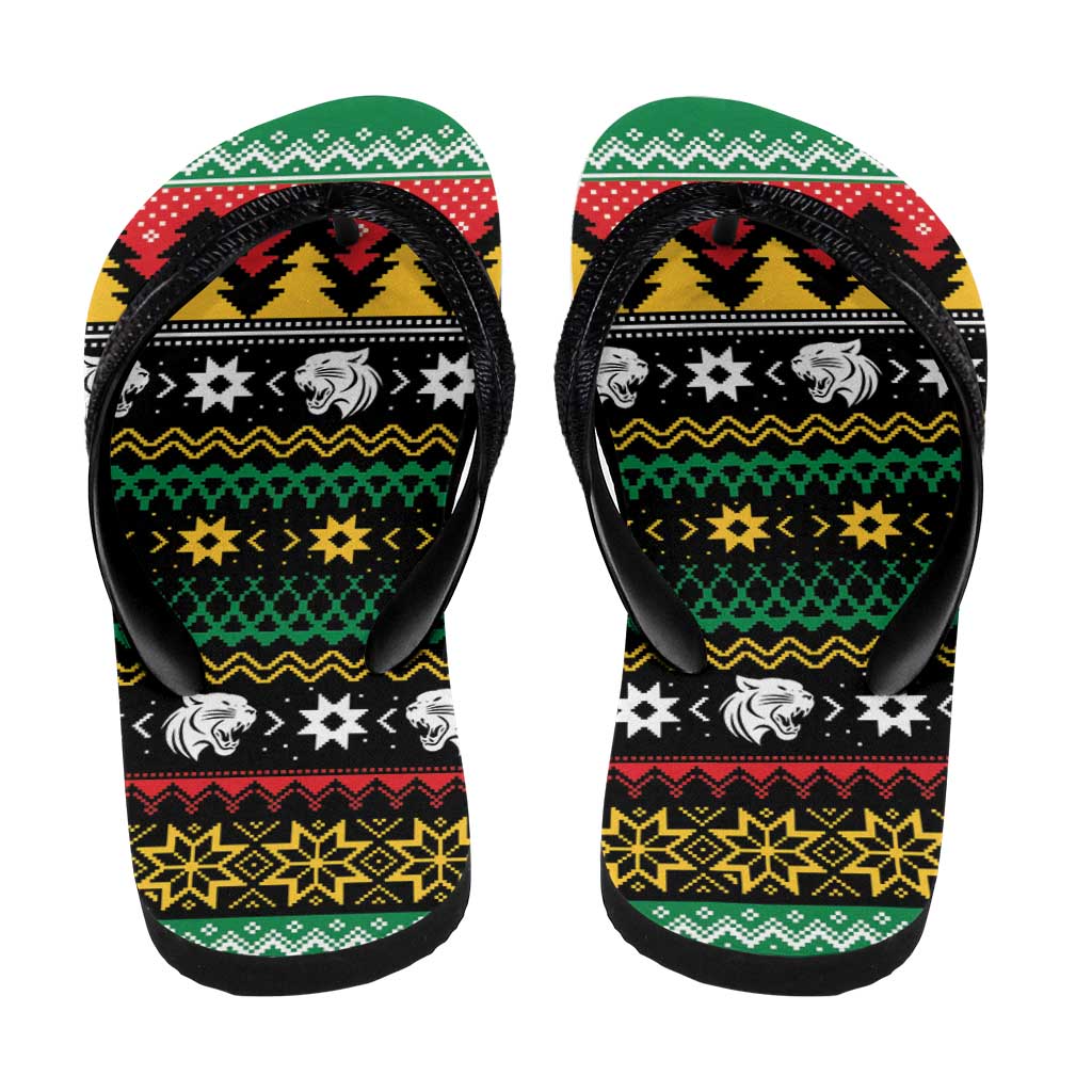Merry Panther Roar Flip Flops Christmas Rugby League Spirit - Aussie Hoodie