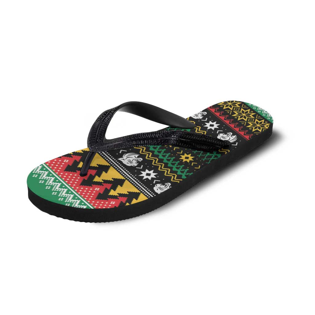 Merry Panther Roar Flip Flops Christmas Rugby League Spirit - Aussie Hoodie