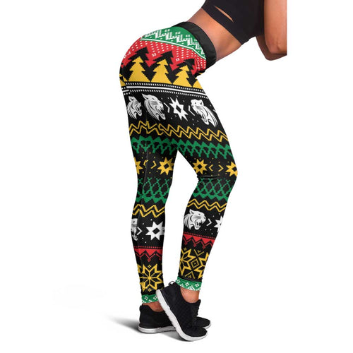 Merry Panther Roar Leggings Christmas Rugby League Spirit - Aussie Hoodie