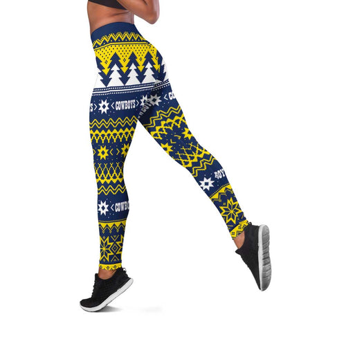 Merry Queensland Cowboys Leggings Christmas Rugby League Spirit - Aussie Hoodie