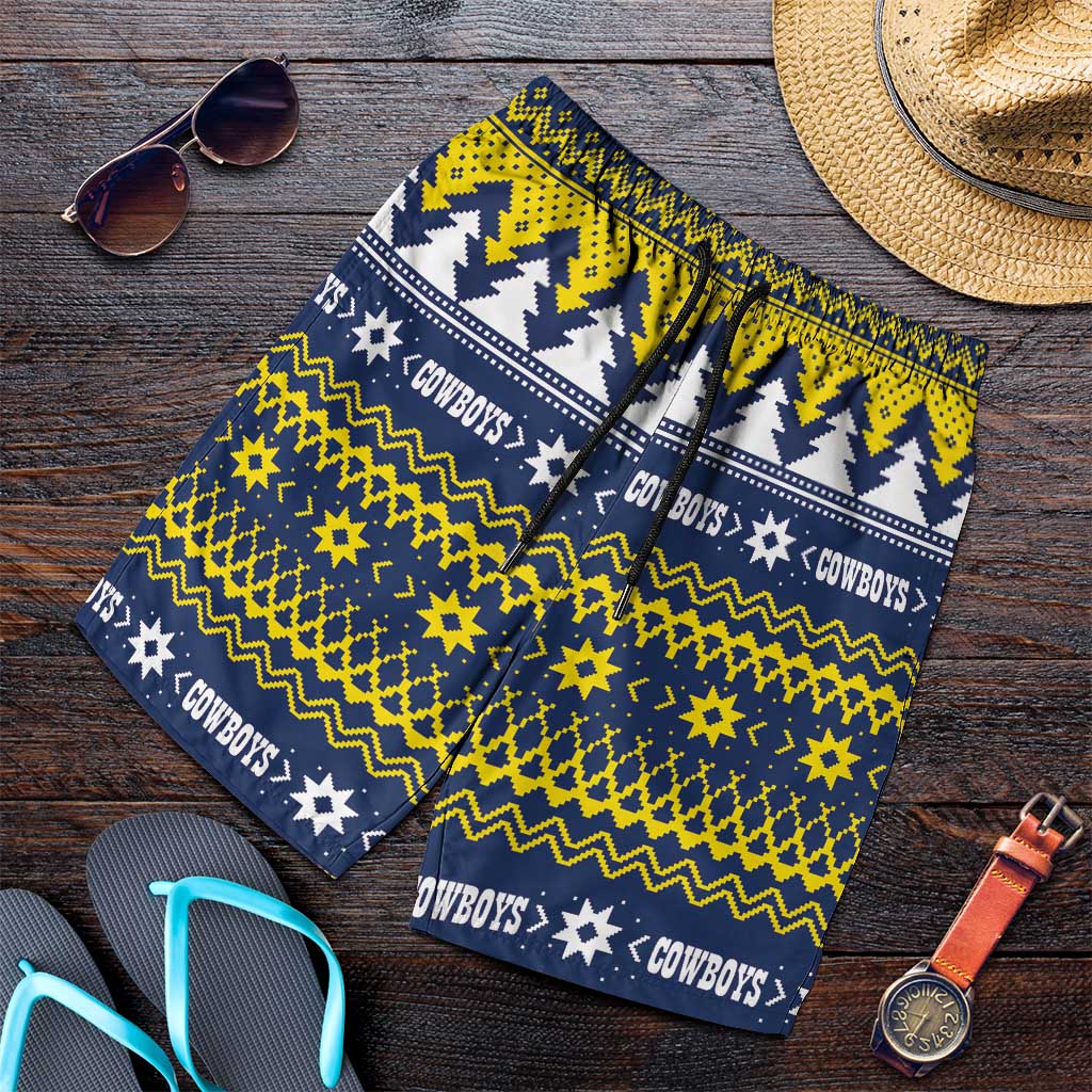 Merry Queensland Cowboys Shorts for Men Christmas Rugby League Spirit - Aussie Hoodie
