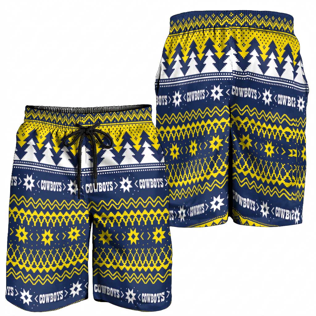Merry Queensland Cowboys Shorts for Men Christmas Rugby League Spirit - Aussie Hoodie