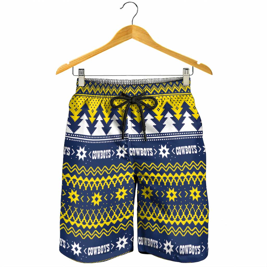 Merry Queensland Cowboys Shorts for Men Christmas Rugby League Spirit - Aussie Hoodie