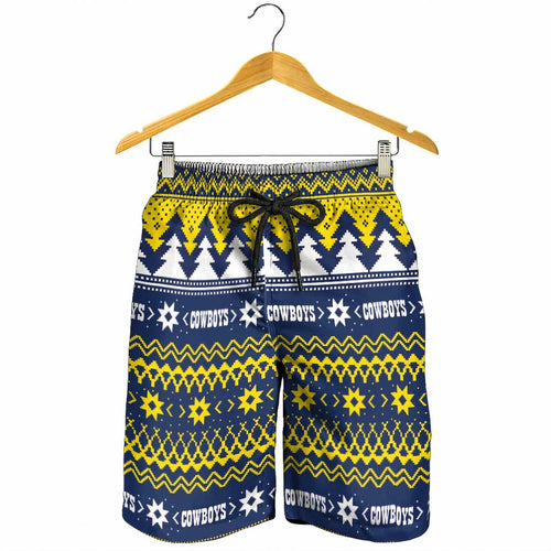 Merry Queensland Cowboys Shorts for Men Christmas Rugby League Spirit - Aussie Hoodie