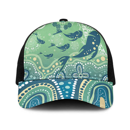 NAIDOC Week 2025 Baseball Net Cap Pastel Ocean Aboriginal Art - Aussie Hoodie