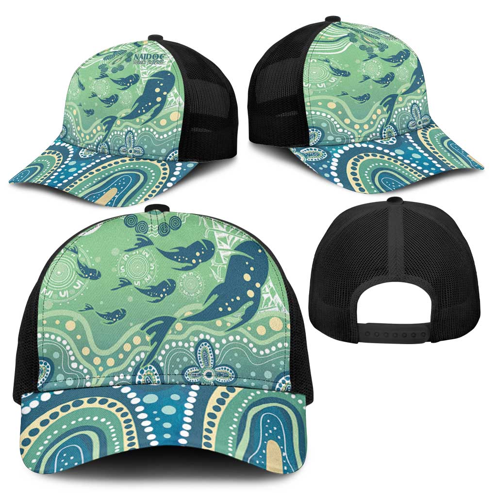 NAIDOC Week 2025 Baseball Net Cap Pastel Ocean Aboriginal Art - Aussie Hoodie