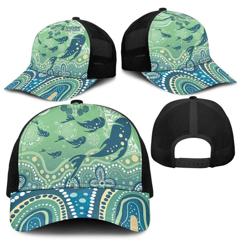 NAIDOC Week 2025 Baseball Net Cap Pastel Ocean Aboriginal Art - Aussie Hoodie