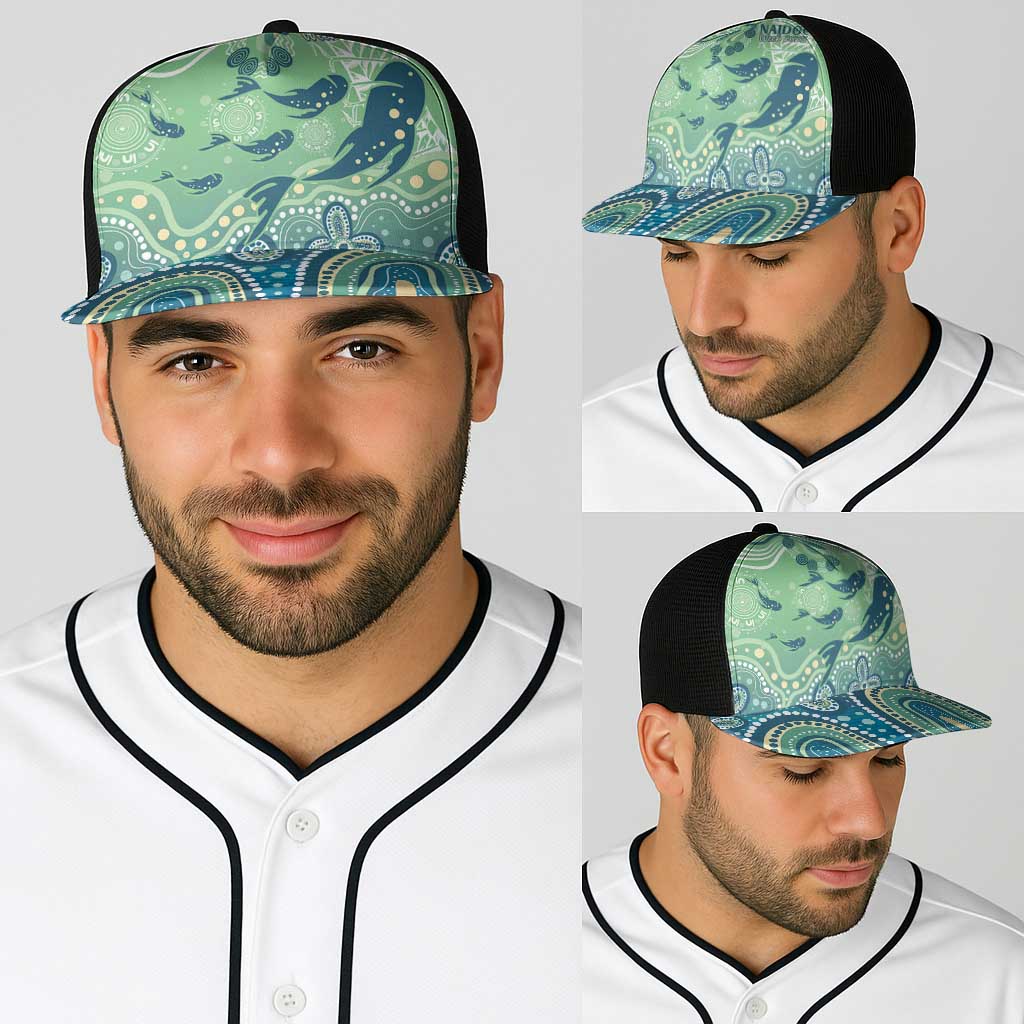 NAIDOC Week 2025 Baseball Net Cap Pastel Ocean Aboriginal Art - Aussie Hoodie