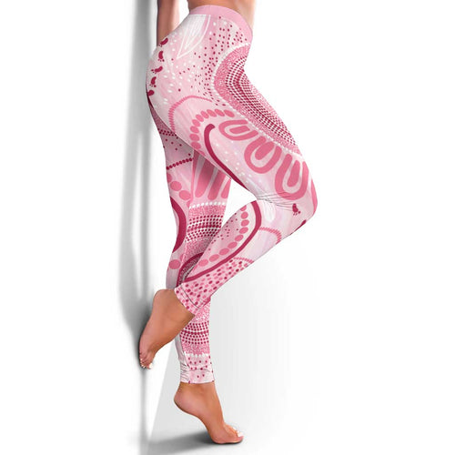 NAIDOC Week 2025 Indigenous Leggings Breast Cancer Pink Ribbon - Aussie Hoodie