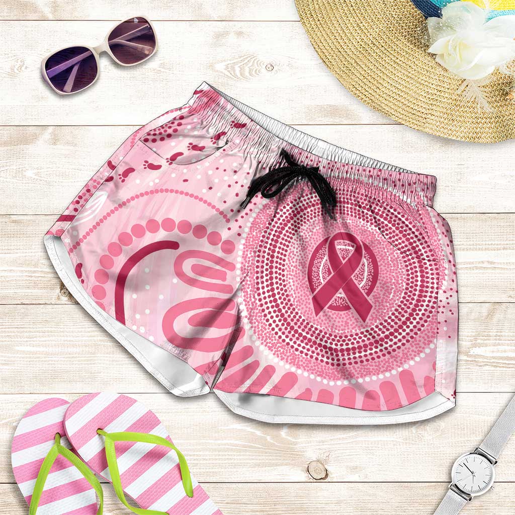 NAIDOC Week 2025 Indigenous Shorts for Women Breast Cancer Pink Ribbon - Aussie Hoodie