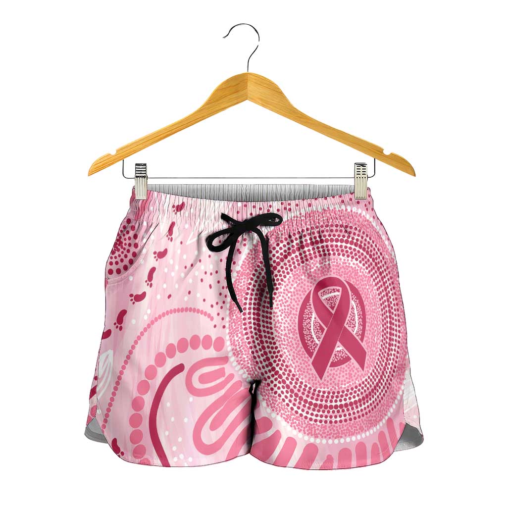 NAIDOC Week 2025 Indigenous Shorts for Women Breast Cancer Pink Ribbon - Aussie Hoodie