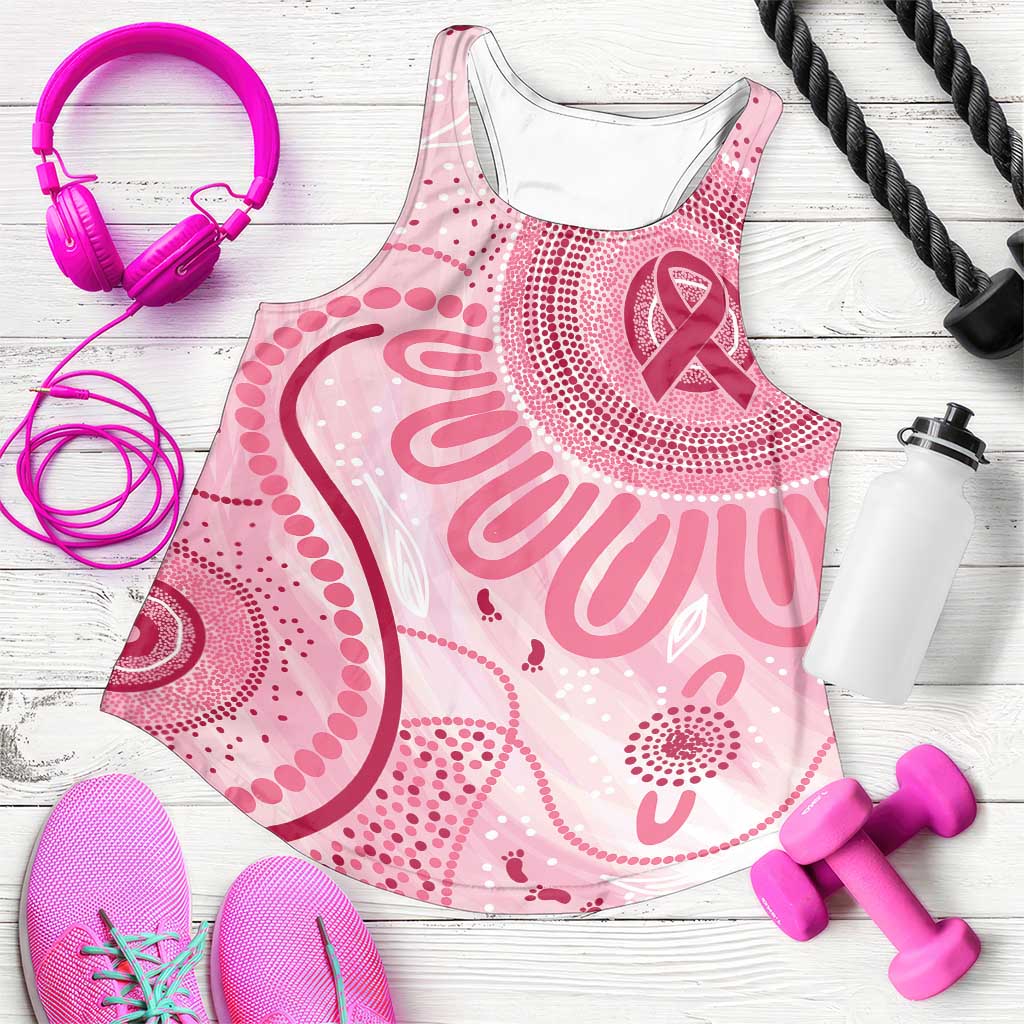 NAIDOC Week 2025 Indigenous Women Racerback Tank Breast Cancer Pink Ribbon - Aussie Hoodie