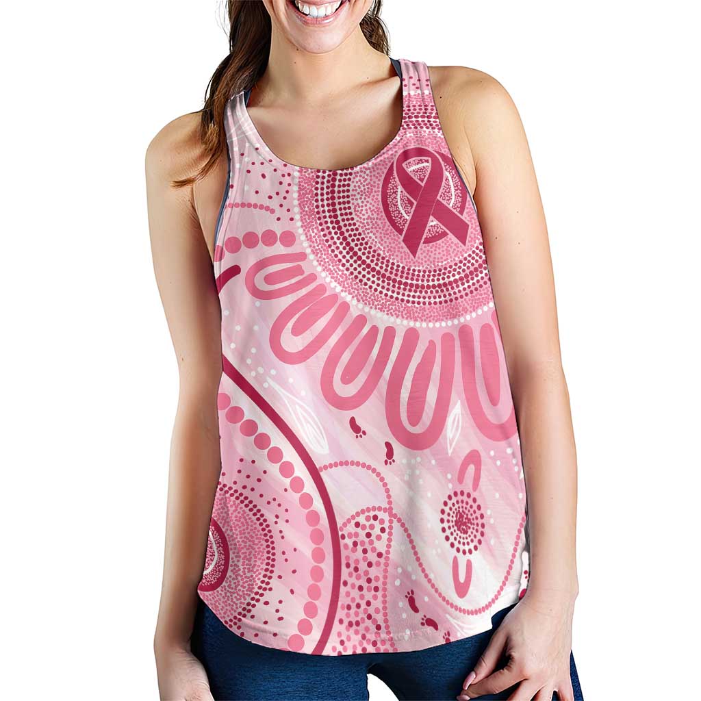 NAIDOC Week 2025 Indigenous Women Racerback Tank Breast Cancer Pink Ribbon - Aussie Hoodie