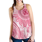 NAIDOC Week 2025 Indigenous Women Racerback Tank Breast Cancer Pink Ribbon - Aussie Hoodie