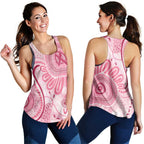 NAIDOC Week 2025 Indigenous Women Racerback Tank Breast Cancer Pink Ribbon - Aussie Hoodie