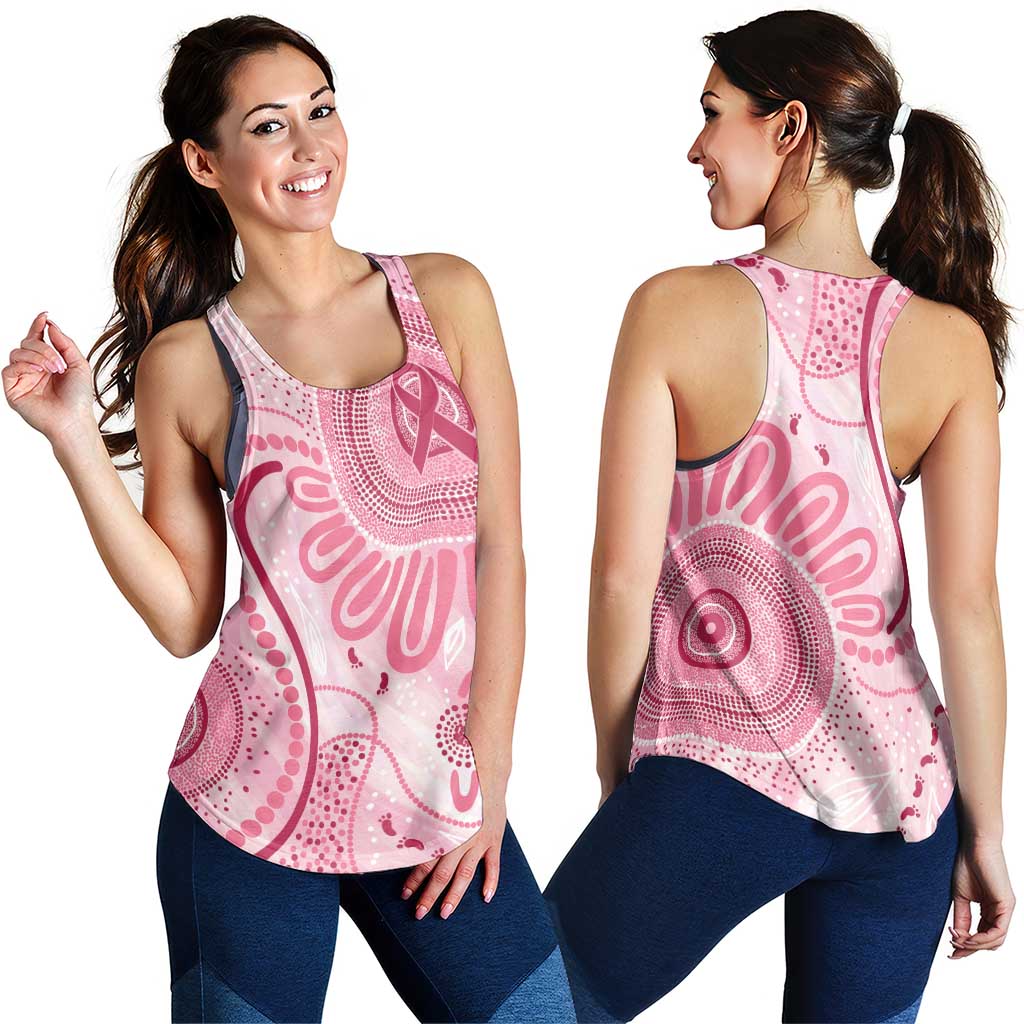 NAIDOC Week 2025 Indigenous Women Racerback Tank Breast Cancer Pink Ribbon - Aussie Hoodie