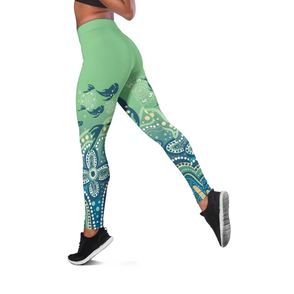 NAIDOC Week 2025 Leggings Pastel Ocean Aboriginal Art - Aussie Hoodie