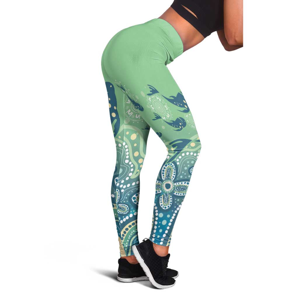 NAIDOC Week 2025 Leggings Pastel Ocean Aboriginal Art - Aussie Hoodie