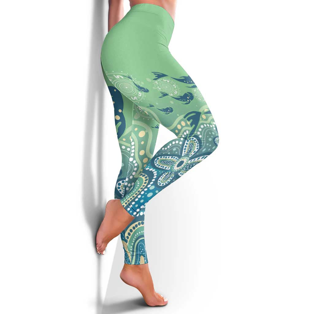 NAIDOC Week 2025 Leggings Pastel Ocean Aboriginal Art - Aussie Hoodie