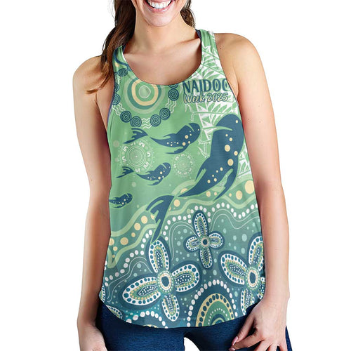 NAIDOC Week 2025 Women Racerback Tank Pastel Ocean Aboriginal Art - Aussie Hoodie