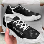 New Zealand 2026 Football Chunky Sneakers Go All White Silver Fern Curve Stylized - Aussie Hoodie