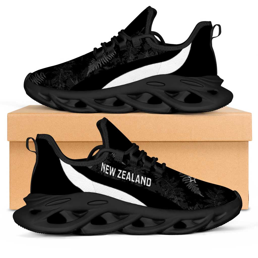 New Zealand 2026 Football Clunky Sneakers Go All White Silver Fern Curve Stylized - Aussie Hoodie