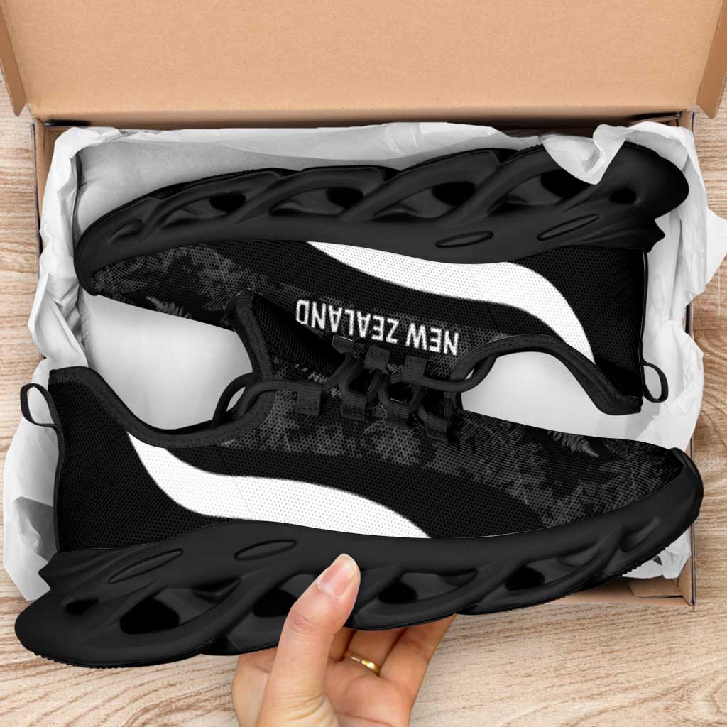 New Zealand 2026 Football Clunky Sneakers Go All White Silver Fern Curve Stylized - Aussie Hoodie