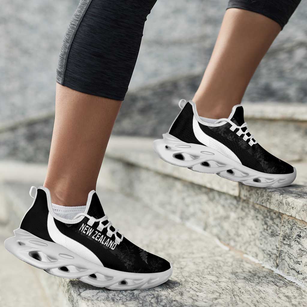 New Zealand 2026 Football Clunky Sneakers Go All White Silver Fern Curve Stylized - Aussie Hoodie