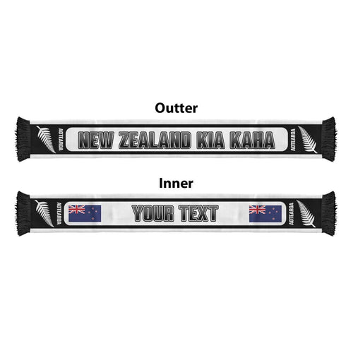 New Zealand 2026 Football Personalised Soccer Scarf Aotearoa Kia Kaha White Fern