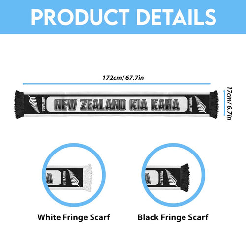 New Zealand 2026 Football Personalised Soccer Scarf Aotearoa Kia Kaha White Fern