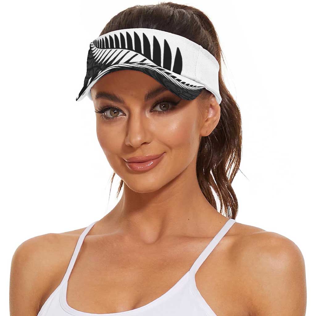 New Zealand 2026 Football Sun Visor Cap Aotearoa Kia Kaha Silver Fern Black