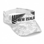 New Zealand 2026 Football Sun Visor Cap Aotearoa Kia Kaha Silver Fern White