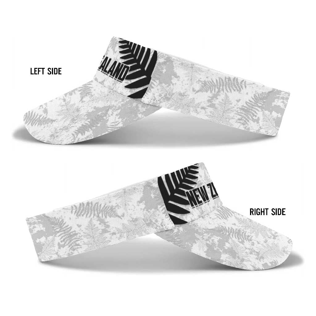 New Zealand 2026 Football Sun Visor Cap Aotearoa Kia Kaha Silver Fern White