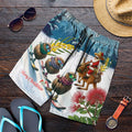 New Zealand and Australia Merry Christmas Shorts for Men Kiwi Birds Skiing and Koala Santa Riding Kangaroo
