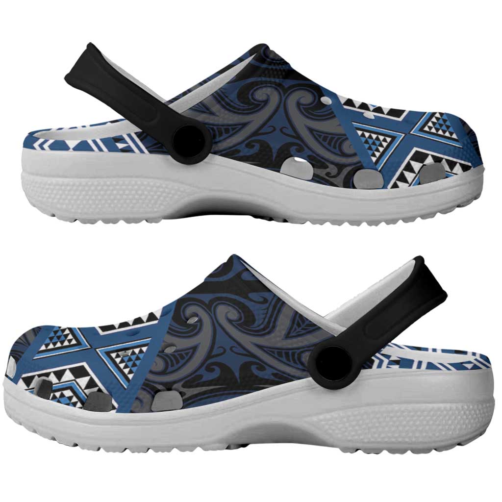 New Zealand Aotearoa Clogs Shoes Blue Taniko Art Maori Pattern - Aussie Hoodie