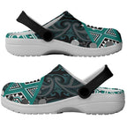 New Zealand Aotearoa Clogs Shoes Turquoise Taniko Art Maori Pattern - Aussie Hoodie
